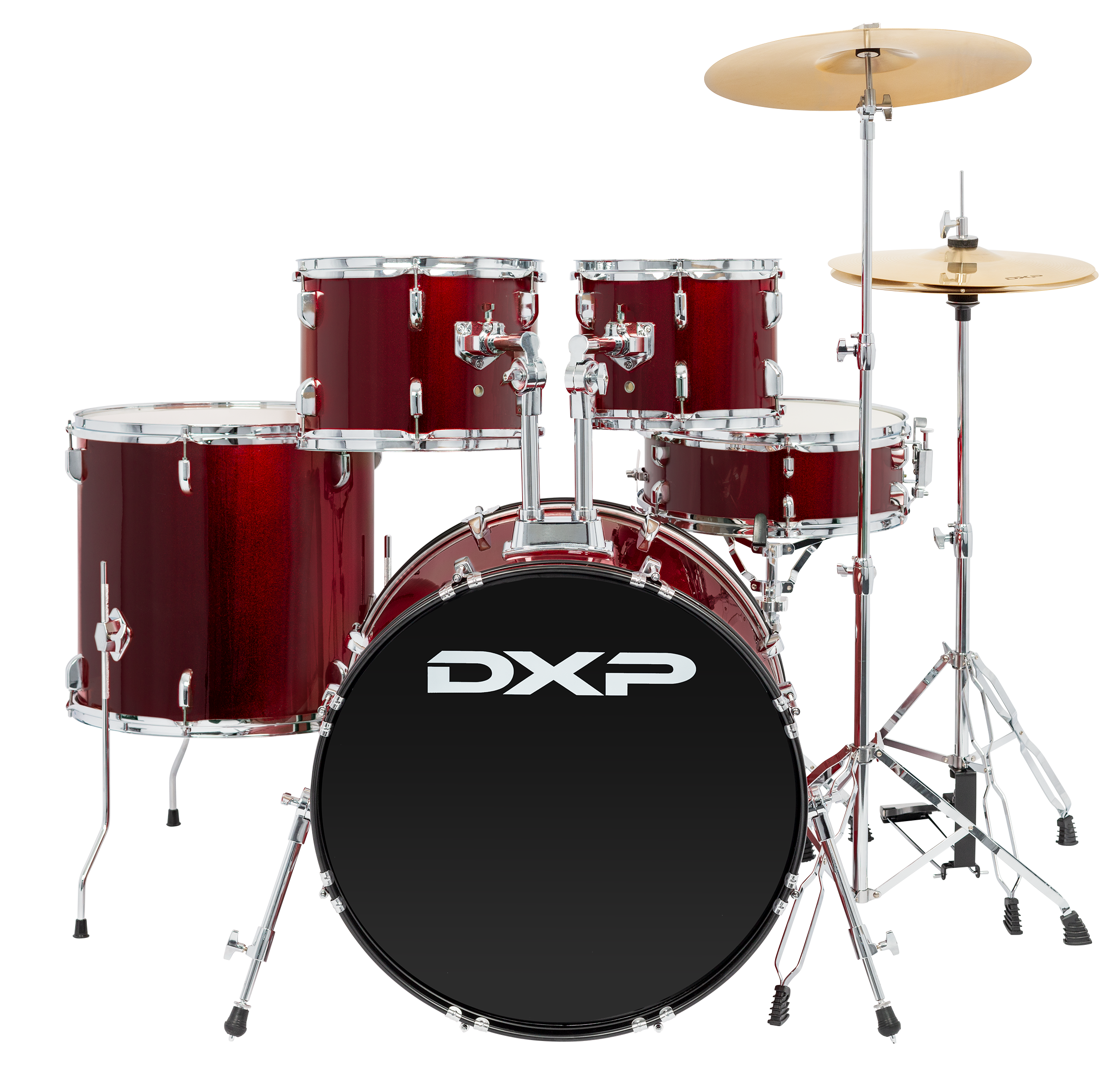 DXP | TX07PWR | 5 Piece Drum Kit Package with Cymbals & Drum Throne. DXP | TX07PWR | 5 Piece Drum Kit Package with Cymbals & Drum Throne.